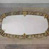 1950s oval brass mirror - 38x69cm