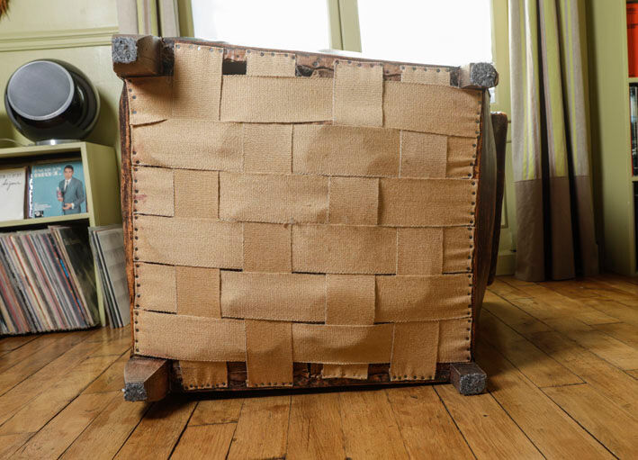 Old vintage leather club chair