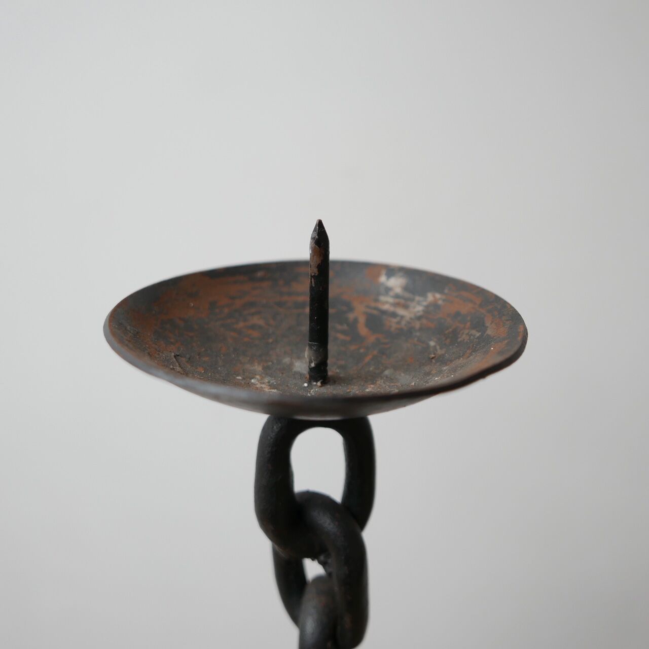 Brutalist style mid-century chain candlestick