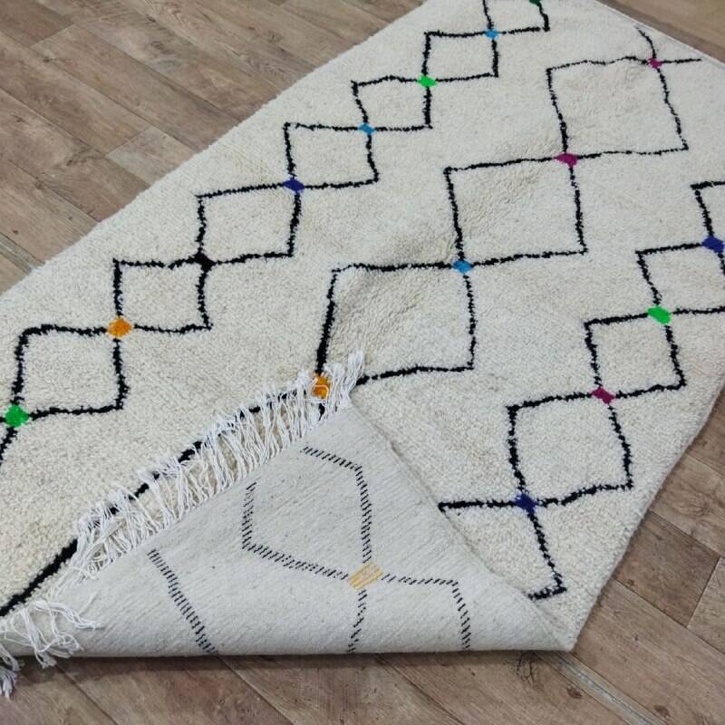 Handmade wool Berber rug 250x132cm