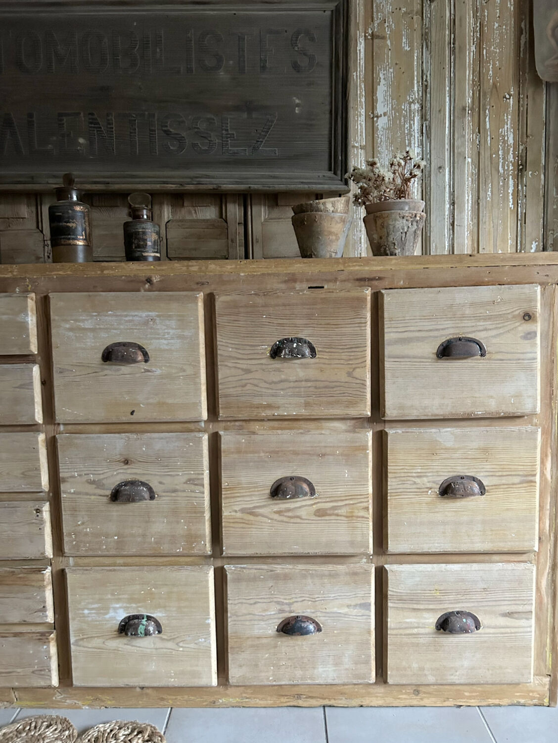 Antique workshop drawer unit from the early 20th century.