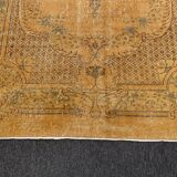 Tapis Oushak jaune 6x9 tapis vintage, tapis surteint jaune, tapis pour vivre MOON.147
