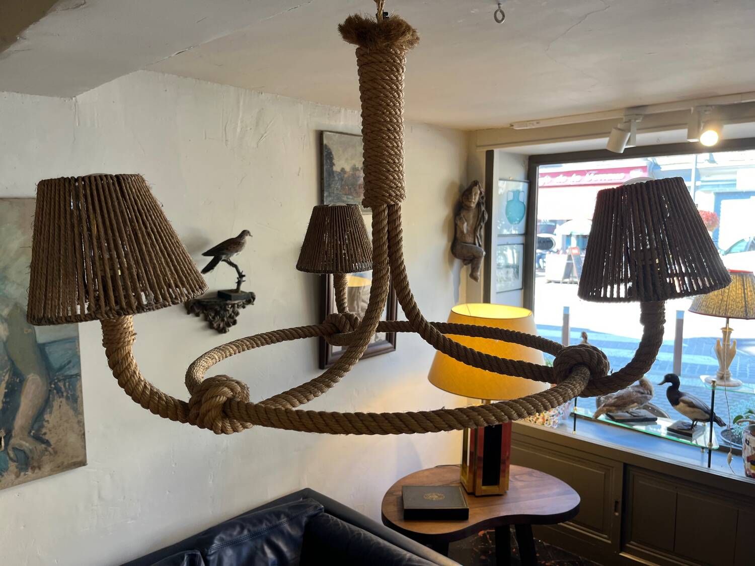 Cord chandelier 1970 Berthes Glasser