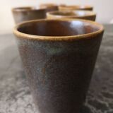 Tasses en grès anciennes Digoin x6