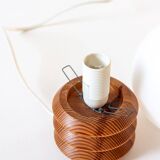 Small pine lamp with opaline ball lampshade, 70s/80s