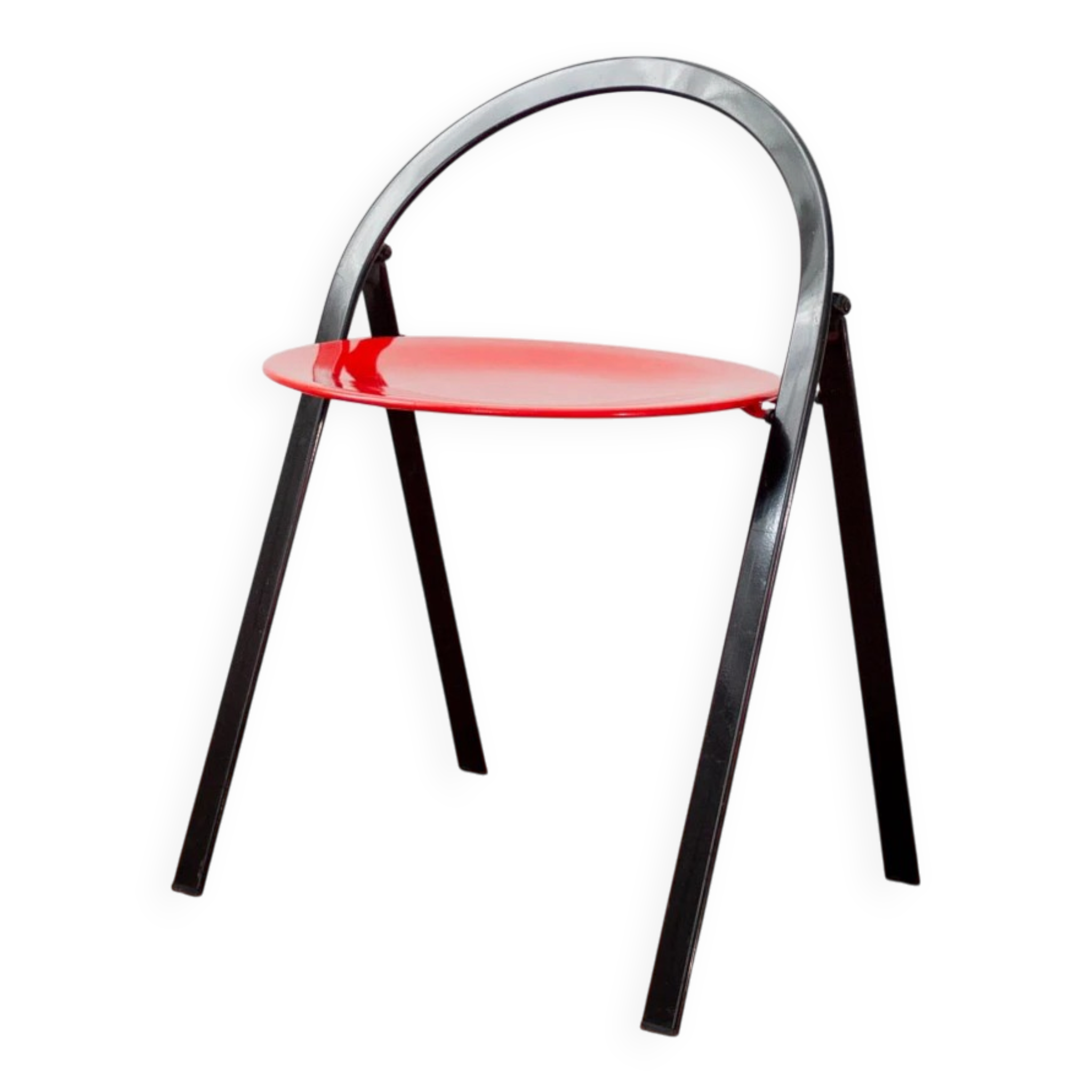 Vintage Clio chairs by Giorgio Cattelan for Cidue, black metal and wood.