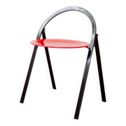 Vintage Clio chairs by Giorgio Cattelan for Cidue, black metal and wood.