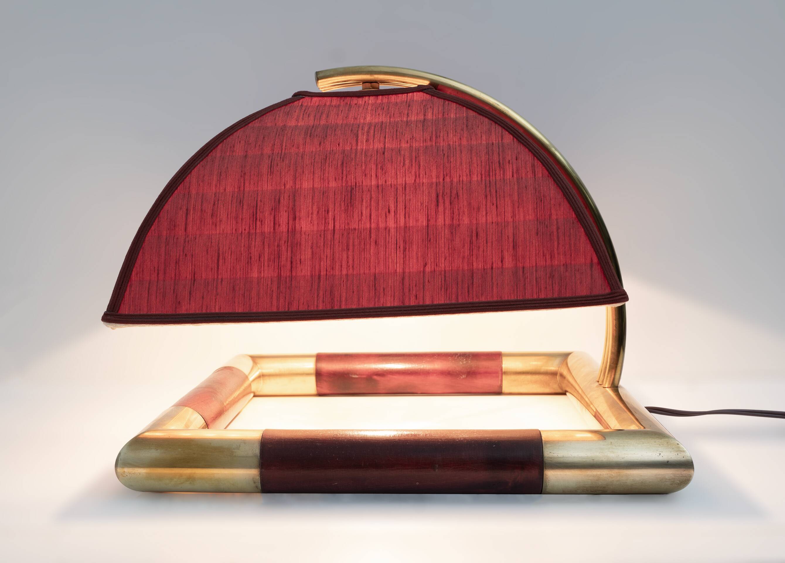 Tommaso Barbi Style Mid-century Modern Italian Brass Table Lamp, 1970s