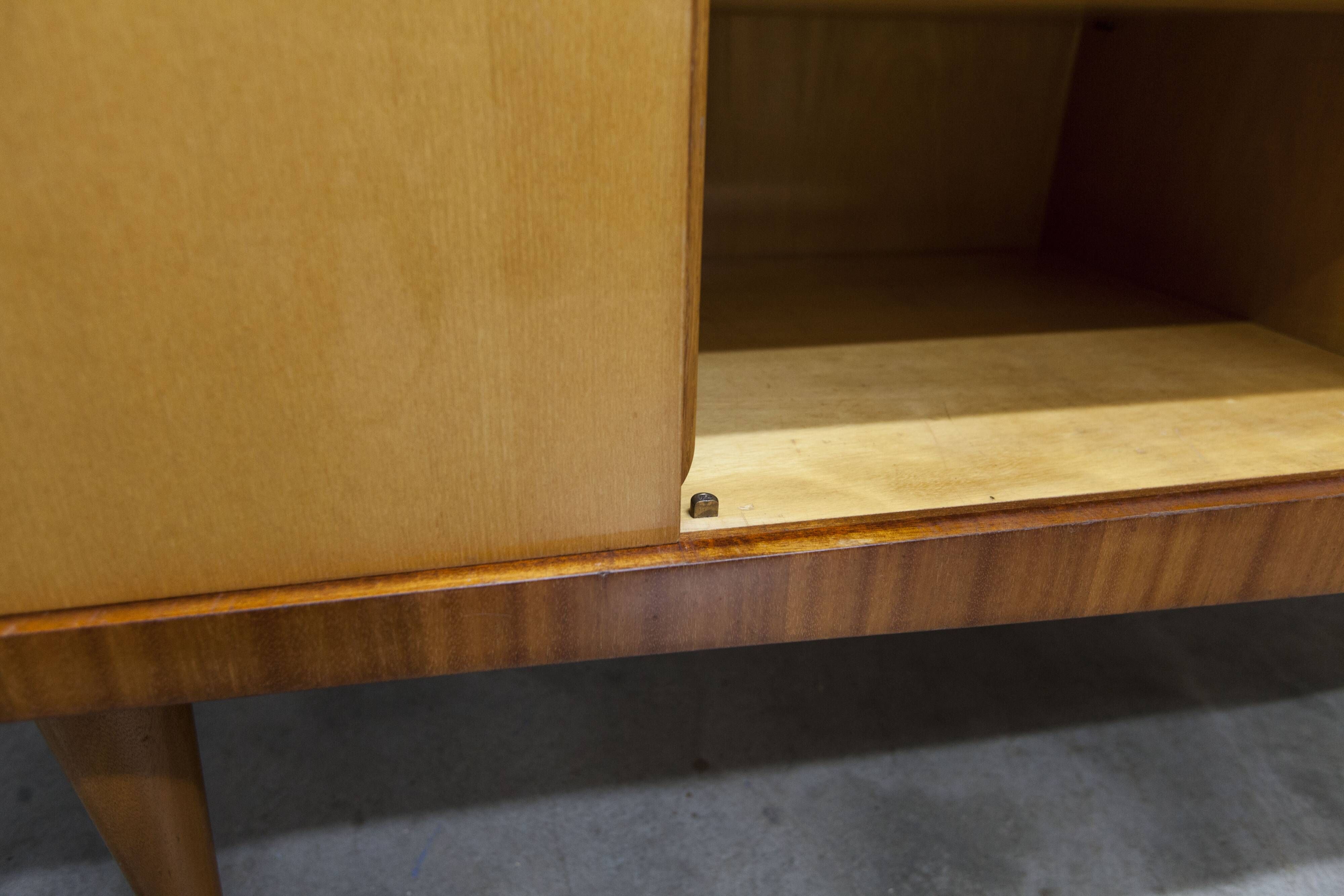 1960 Scandinavian wardrobe, atypical blond wood varnished, 4 doors 3