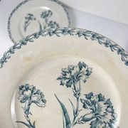 Set of 6 dessert plates model "Carnation", KG Lunéville, ironstone, 19th century.