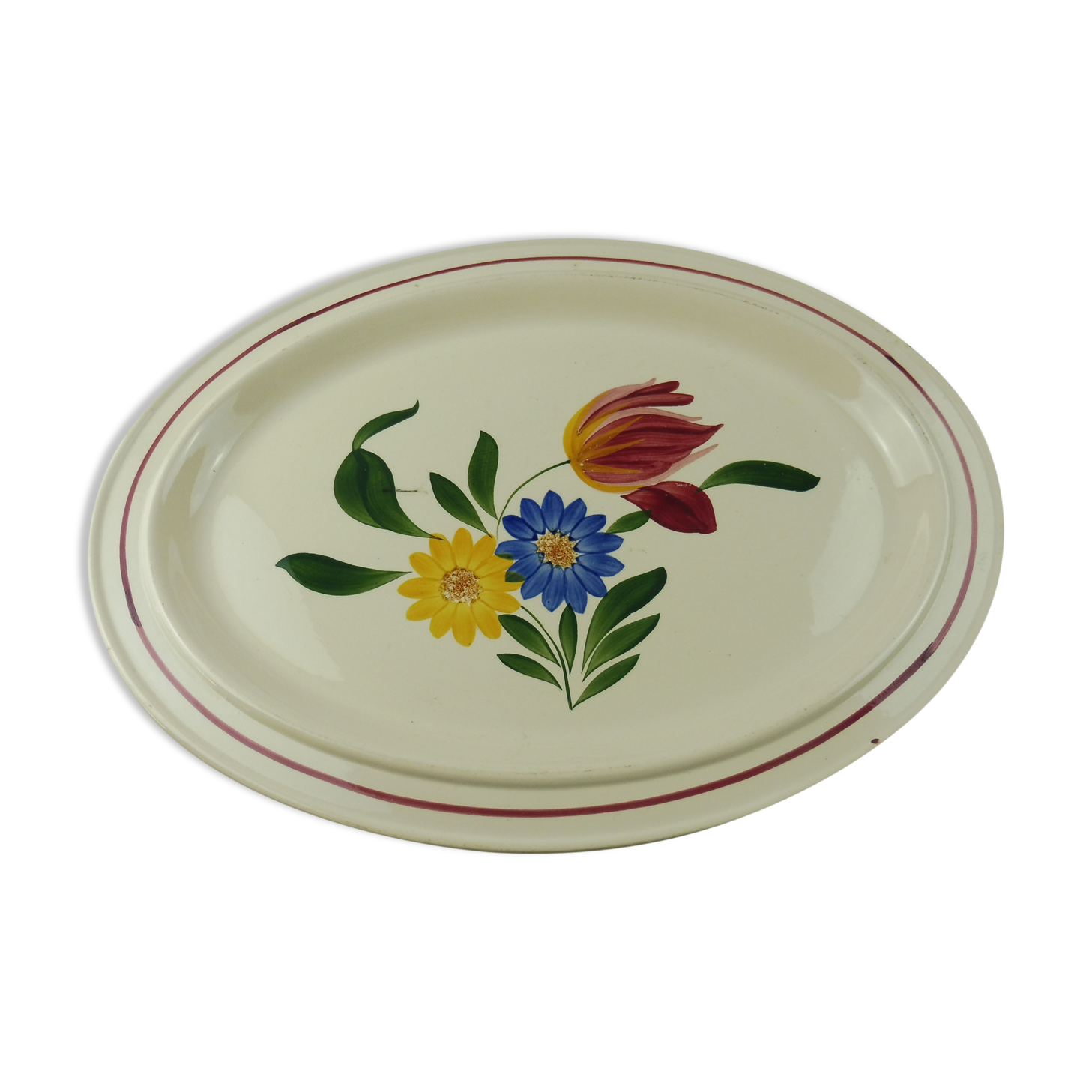 Flat oval décor Selestat, Schlettstadt, from Sarreguemines