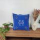 Berber cushion in blue cactus silk