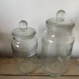Set of 2 large glass jars