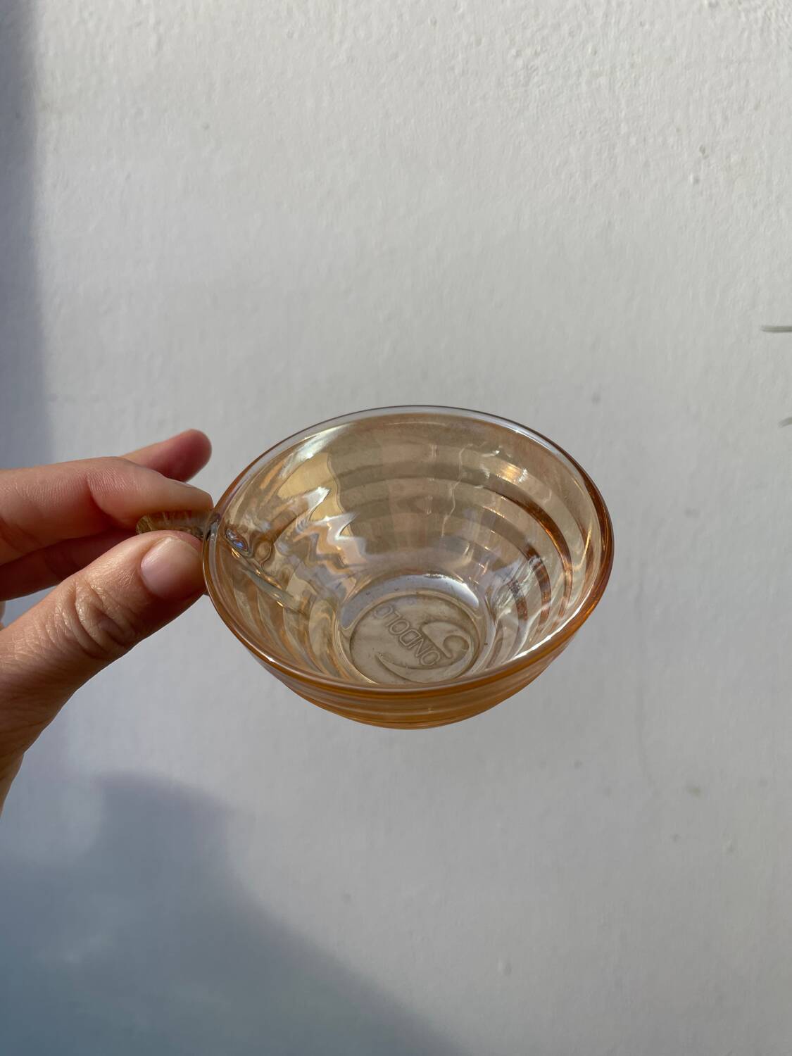 5 tasses à café en verre italiennes fumées Gondolo 