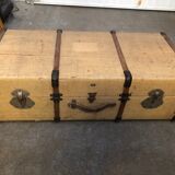 Old burlap suitcase