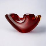 Red and Yellow Murano Glass Sommerso Pocket Tray by Flavio Poli