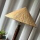 Large mahogany lamp with straw shade – "travel" spirit