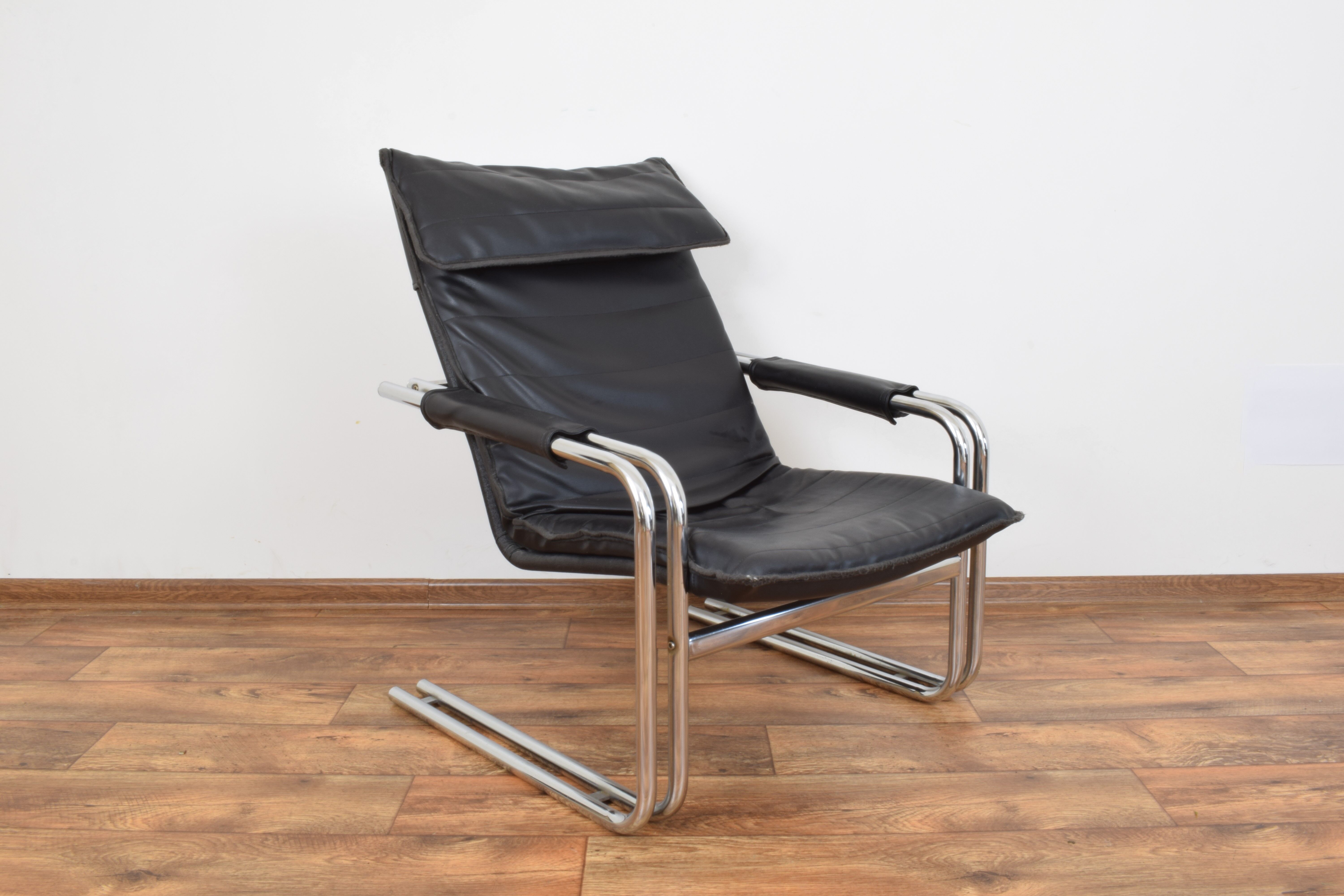 German leather lounge chair, 1970s