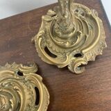 Pair of Louis XV style gilt bronze candlesticks