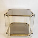 Coffee table 70s plexiglas / smoked glass