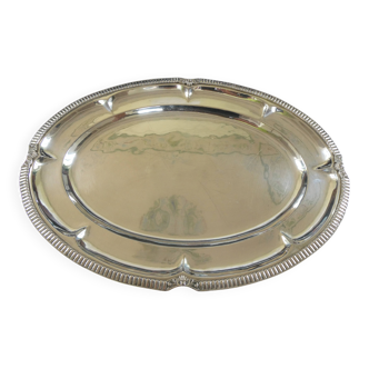 Large oval silver-plated metal platter by Wiskemann (Belgium - Brussels)