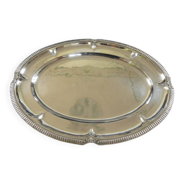 Grand plat ovale en métal argenté Wiskemann (Belgique - Bruxelle)