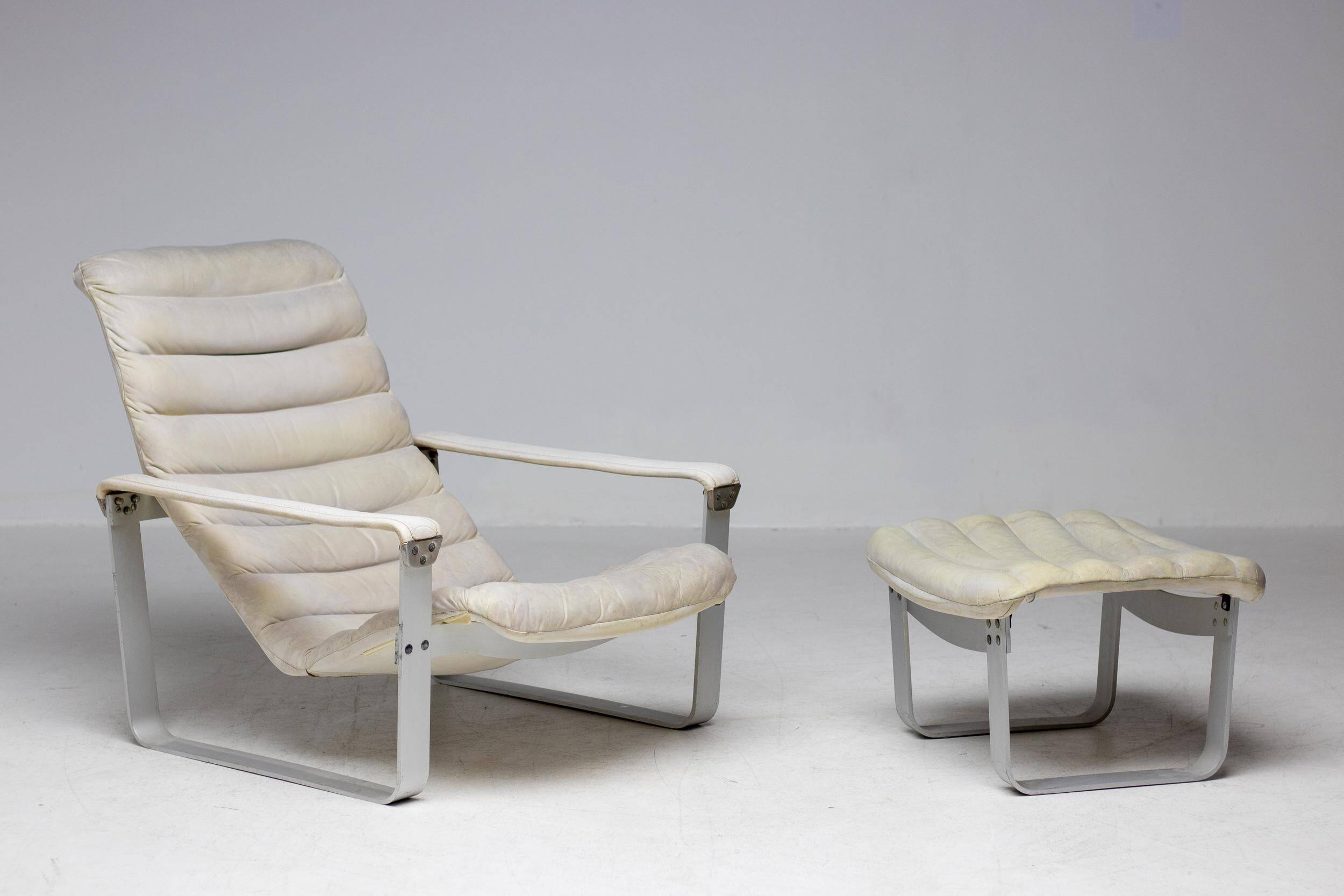 Ilmari Lappalainen "Pulkka" Lounge Chair and Ottoman, Finland, 1966