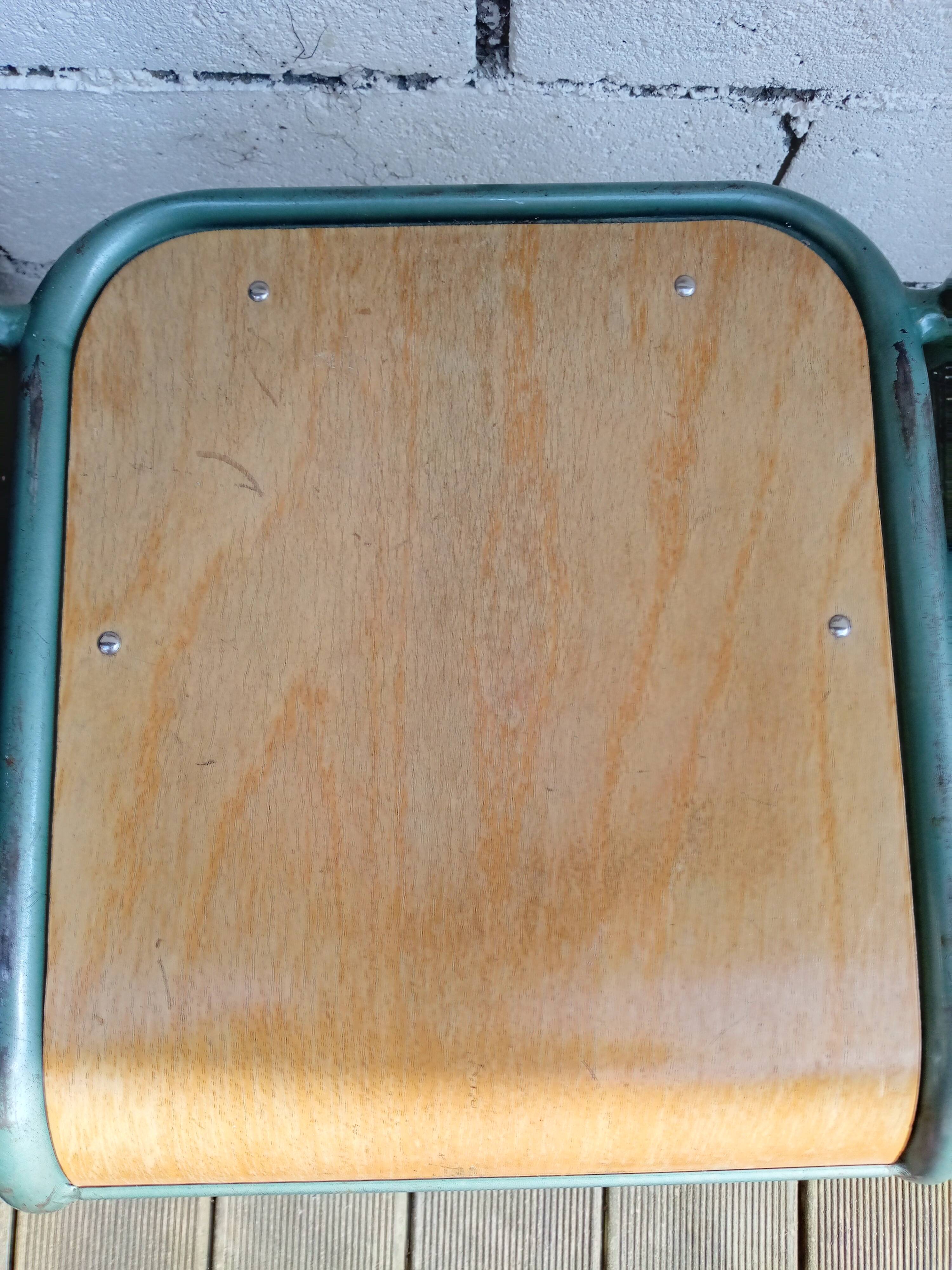 Set of 4 wood and metal chairs