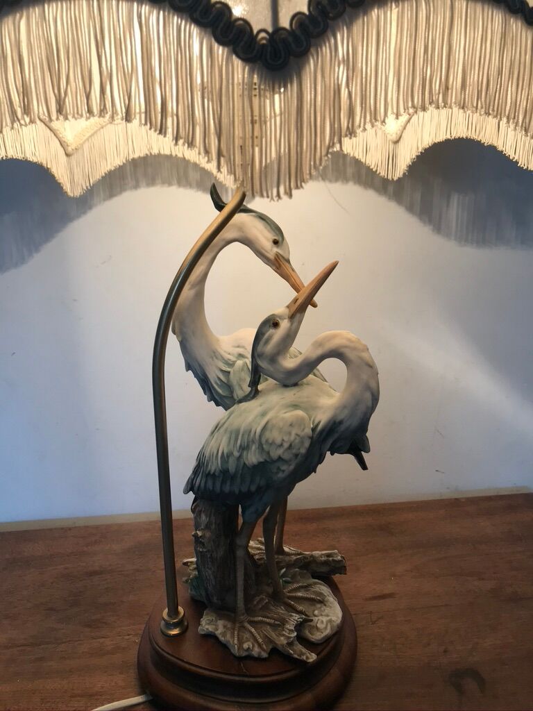 Herons lamp, capodimonte G.Armani 1960/70