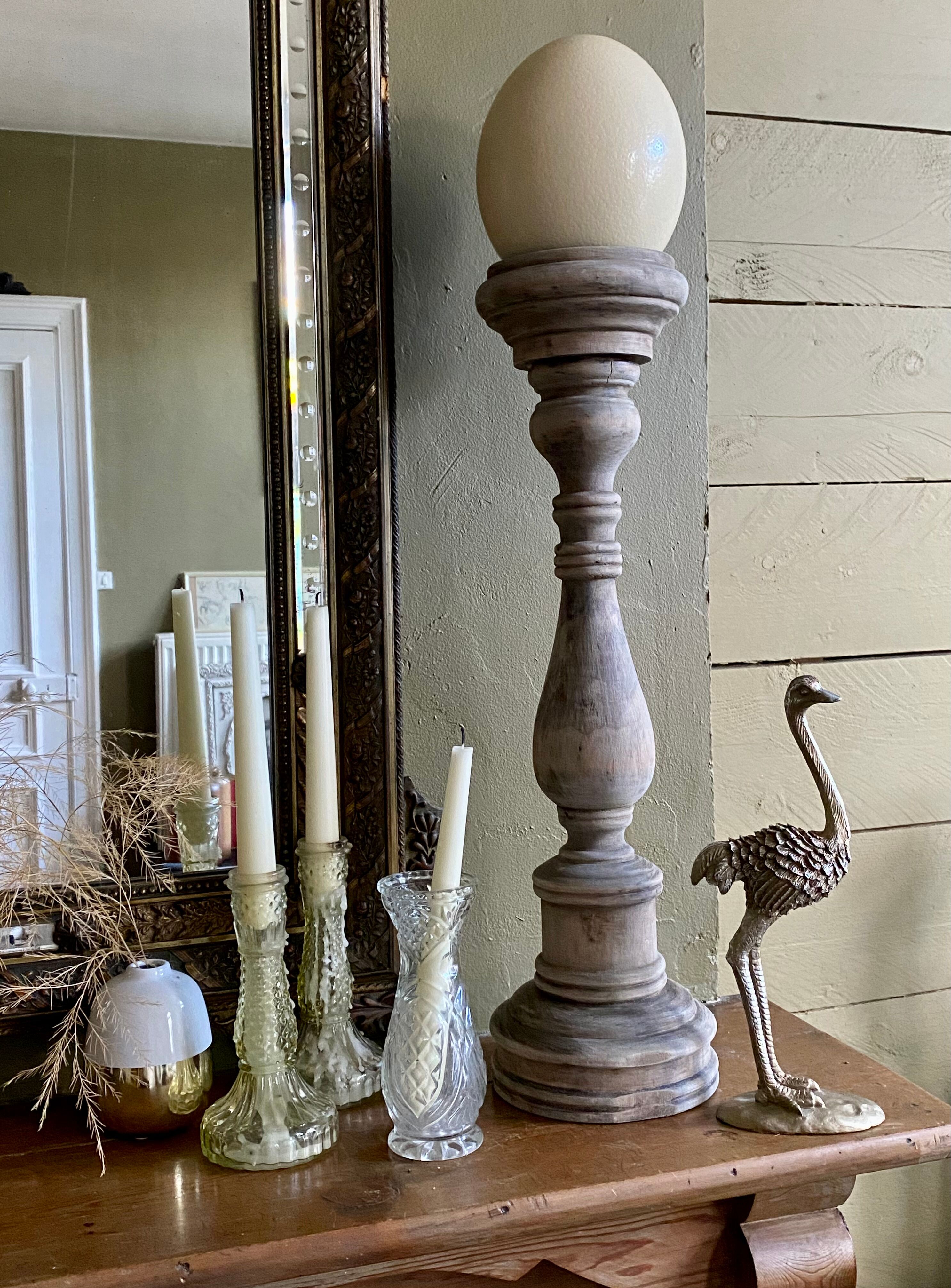 Old wooden church candle holder
