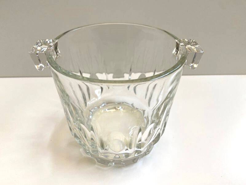 Old Bucket Ice Pot Ice Cubes Crystal Glass Vintage Made in Denmark Art Deco
