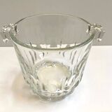 Ancien Seau Pot à Glace Glaçons Verre Cristal Vintage Made in Danemark Art Déco