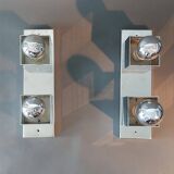 Pair of Spage Age 1970 chrome wall lights.