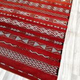 Antique Zemmouri rug, flat woven Berber rug, handmade Moroccan rug, home decor