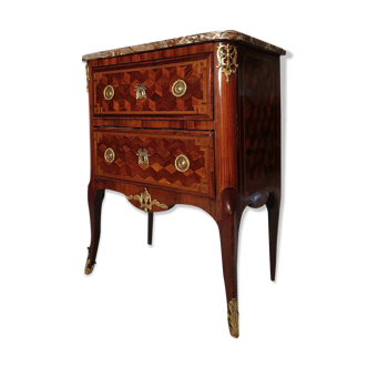 Commodity Transition Louis XV, Louis XVI - cube marquetry - 18th