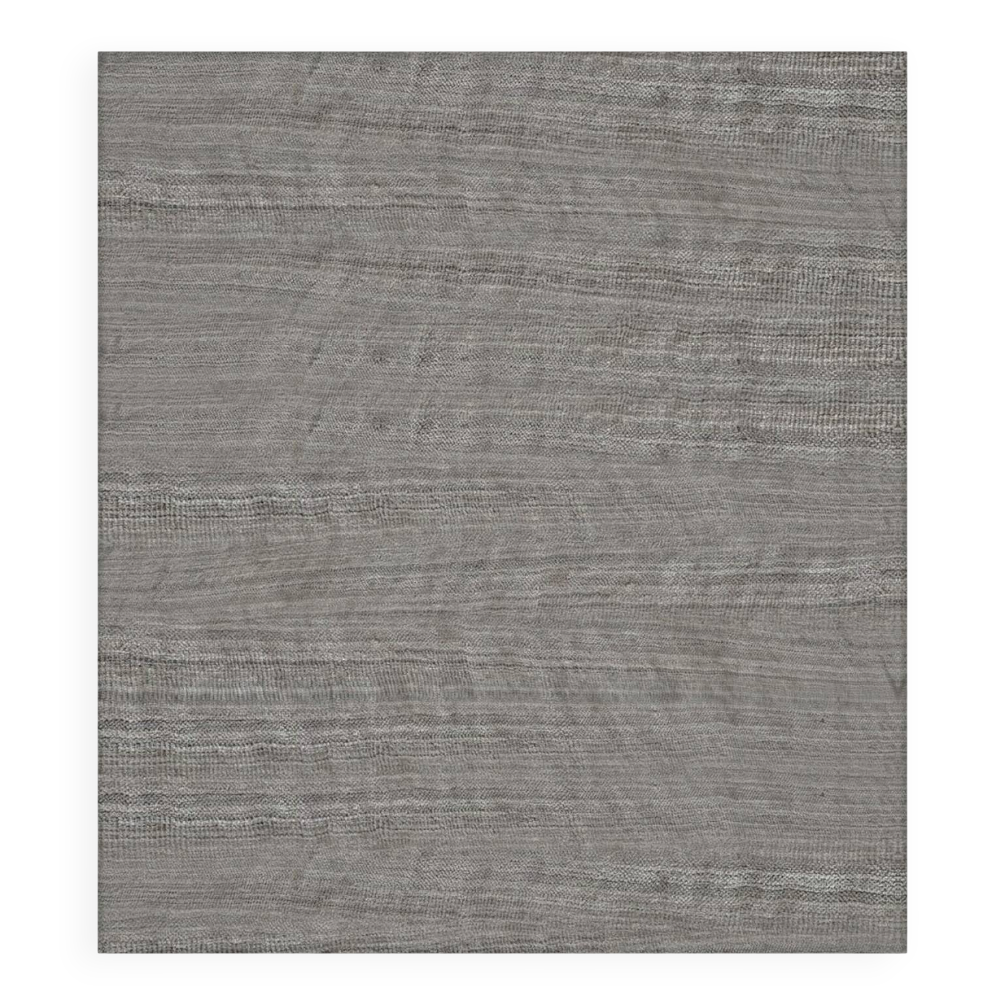 Grand tapis gris chiné tissé à poils ras