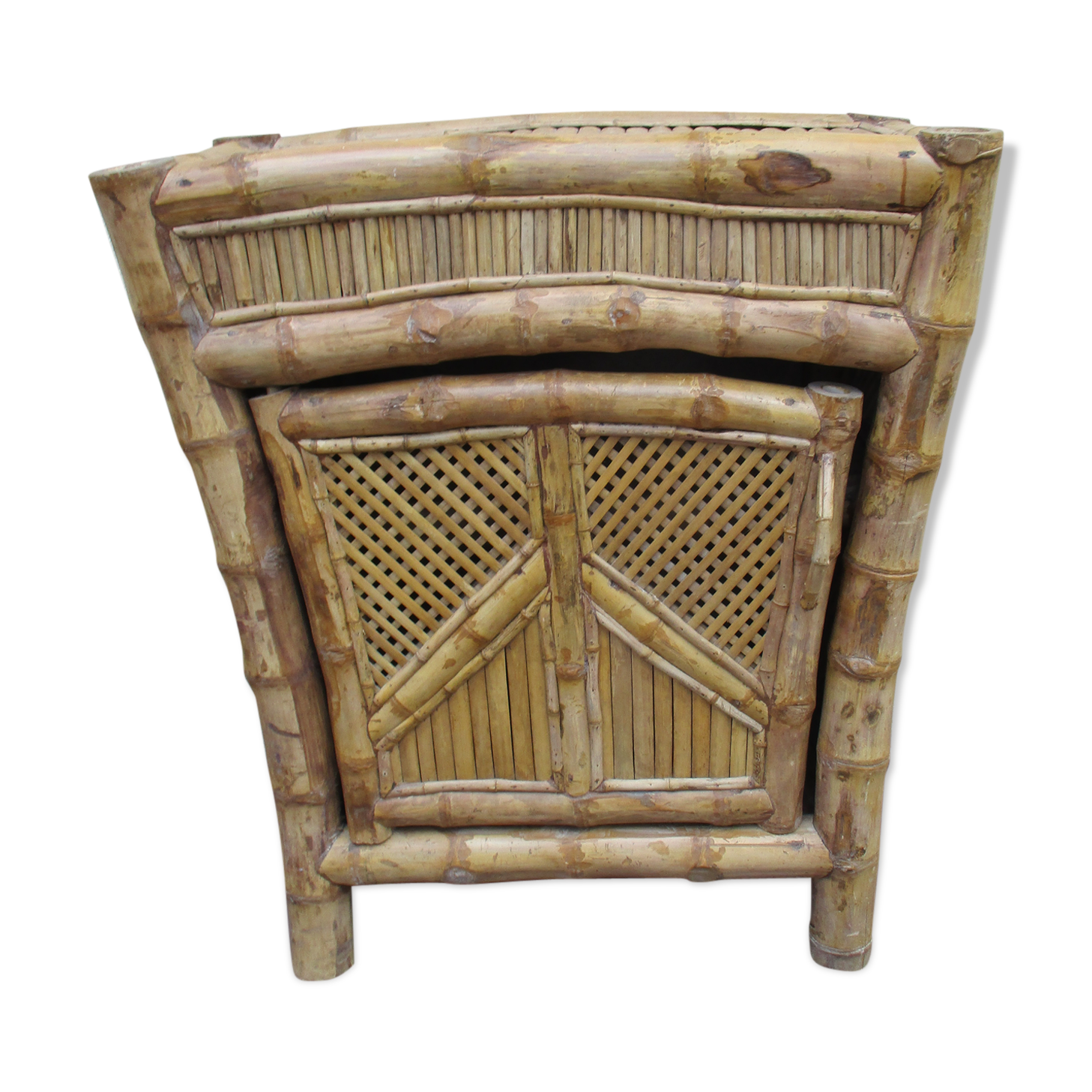 Bamboo and rattan chest of drawers