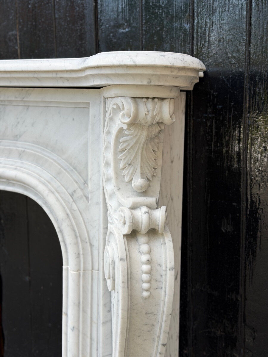 Napoleon III fireplace in Carrara marble circa 1880