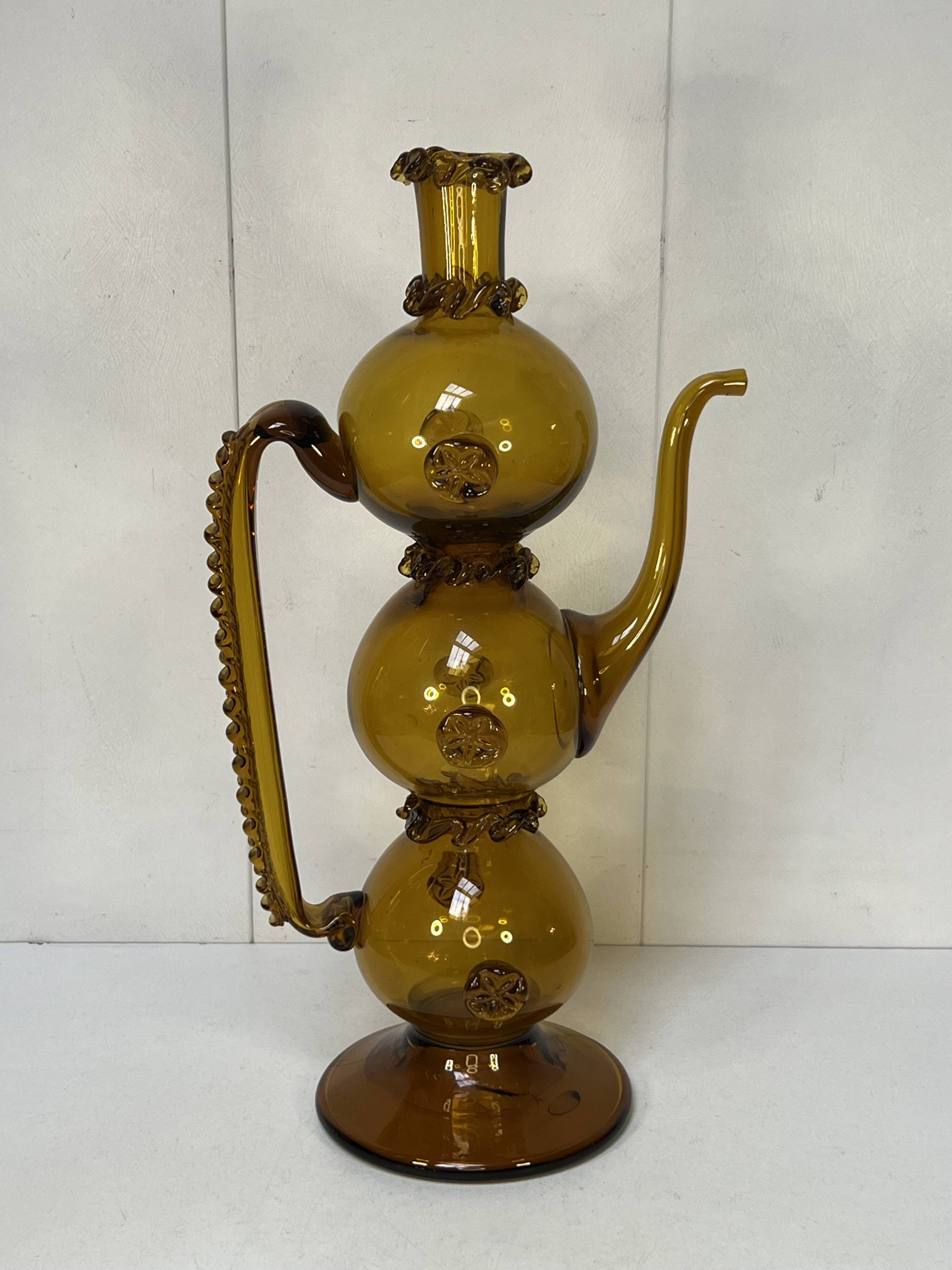 Large 20th century blown glass bottle