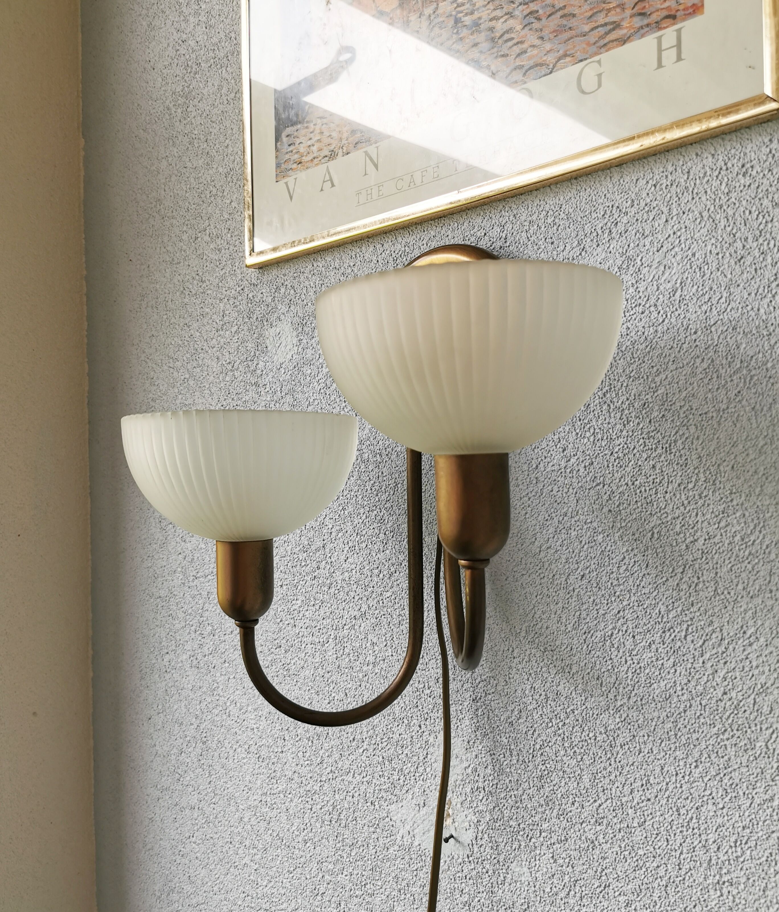 Vintage wall lamp Steinhauer gold, eighties