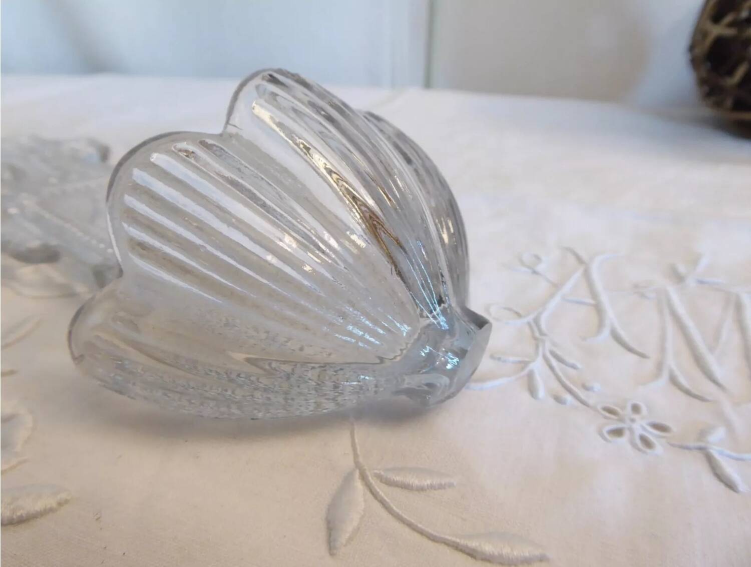 Virgin Mary molded glass stoup