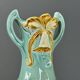 Pair of Art Nouveau vases in glazed ceramic with floral decoration, 20th Century
