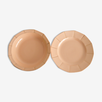 Duo of dishes powder pink Digoin