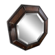 Antique octagonal mirror in dark wood – pearl decoration