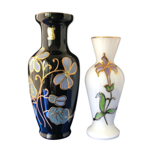Duo vases en opaline