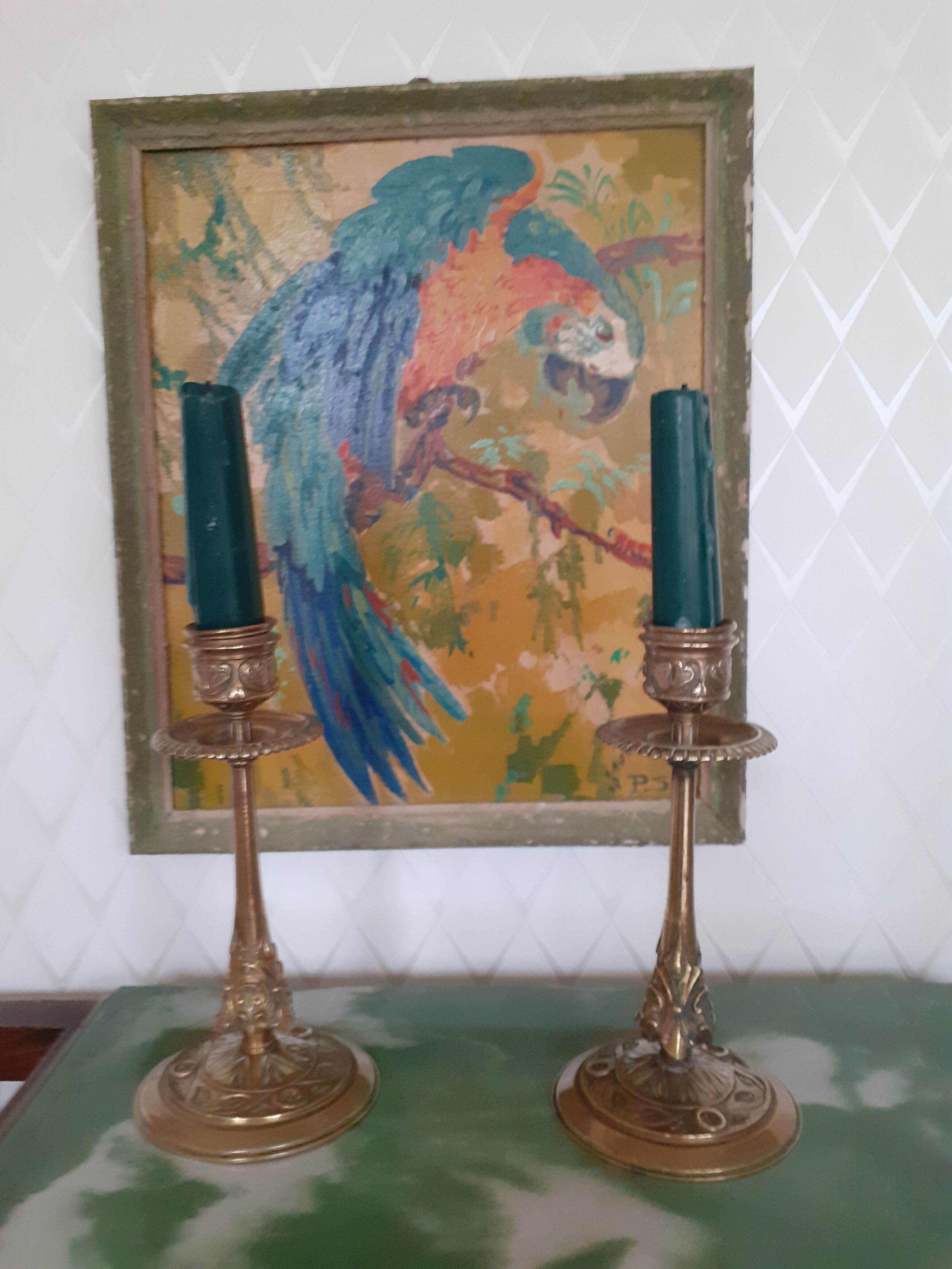 Pair of antique candle holders