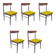 Set of Five Mid Century Dining Chairs, Denmark, 1970s