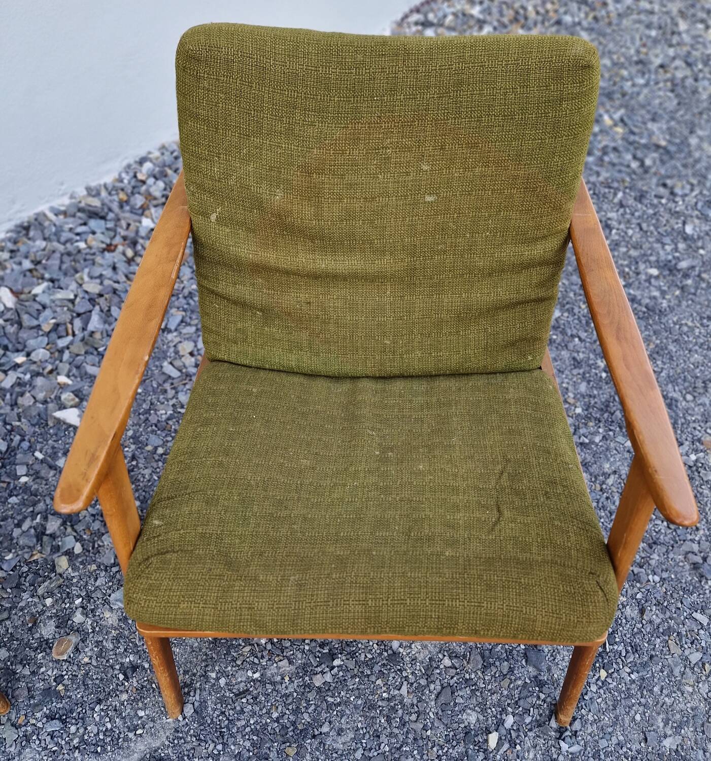 Living room set: sofa and 2 boomerang-style armchairs, 1950s