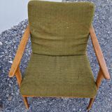 Living room set: sofa and 2 boomerang-style armchairs, 1950s