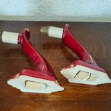 Pair of porcelain sconces 50s reds